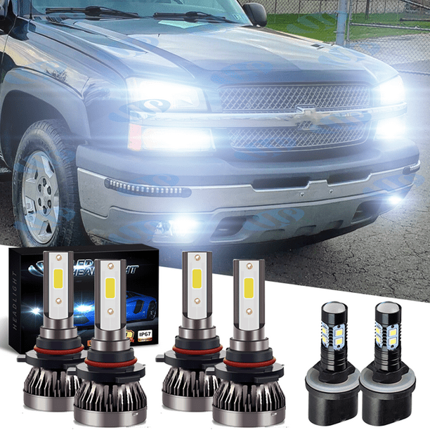 Fog Lights Kit For Chevy Silverado 1500 2500 HD 1999-2002 6000K LED Headlights